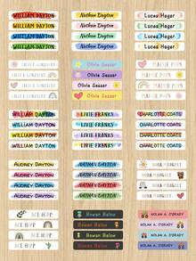 Customized Name Stickers, Customizable Text Waterproof Self-Adhesive Stickers, Water Bottle & Luggage Decoration Labels, Personalized Custom Name Label Stickers, Colorful Minimalist Waterproof Self-Adhesive, Luggage Decoration Stickers, Customized Exclusive Text Stickers, Customizable Name, Waterproof & Wear-Resistant Self-Adhesive, Multi-Purpose Decoration Label Stickers. - Multicolor - View 6