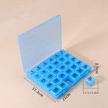 1 Month 30 Days Pill Organizer Box, Portable Medication Reminder Pill Case With Compartments For Daily Dose - Multicolor - View 9