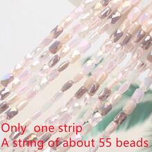 1 String Of Approx. 55pcs 4*7mm Grid Rectangular Colored Glass Beads DIY Jewelry Accessories Holiday Gift Shoes Clothing Accessories Phone Keychain Car Pendant Making Material - 4*7mm Long Grid - View 19