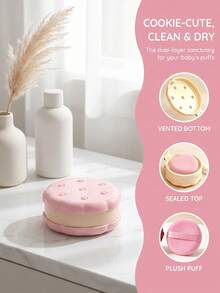 Baby Body Powder Puff Sponge Box Container DIY Cartoon Powder Puff Box, Baby Deodorant Powder Puff Box, Portable Empty Box Comes With Powder Puff - Multicolor - View 8