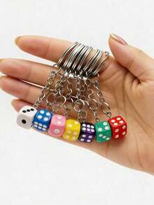 1/5/10pcs Vibrant Resin Dice Keychain, Cute Bag & Phone Charm, Practical Party Favor, Exquisite Holiday Gift For Friends And Family - Upgraded Version - View 2