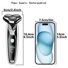 Hatteker 1pc Multifunctional 3-In-1 Electric Shaver Hair Clipper Nose Trimmer Men's Grooming Kit - Black - View 3