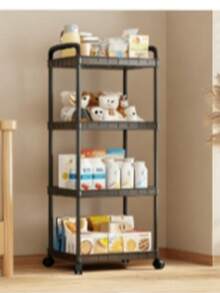 Carrito de almacenamiento de 3/4/5 niveles para espacios estrechos con ruedas, estantería móvil para espacios estrechos, estantería de almacenamiento de múltiples capas, adecuado para cocina, baño, sala de estar - Multicolor - Ver 9