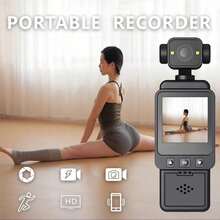 Wifi Digital Camera, DV Camera, 180° Rotating Lens, With Flash, 1080P Ultra Clear, Motion Stabilization, One-Key Recording/Video Capture, Wifi Phone Connection, Equipped With 64Gb SD Card And 1000Mah Battery - Black - View 3