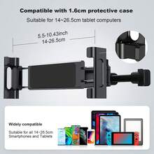 1pc Telescopic Car Headrest Tablet Phone Holder, 360° Rotatable Stretch Back Seat Mount Stand For 4-11 Inch Cell Phones & Tablets, Car Rear Seat Entertainment Bracket - A - View 4