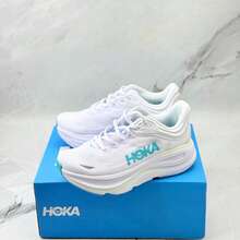 Hoka One One 新款女款春夏 Bondi 9 道路跑鞋，透氣、輕量、舒適、緩震、防滑，四季皆宜，白色玉色 - 白玉女鞋 - 查看 10