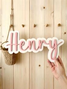 1PC Customized Name Sign, Double Layer Material Durable, Personalized Name Photo Prop Decor, Multi-Functional Wall Hanging Room Decoration, Customized Party Decoration, Perfect Gift, Room Decor, Aesthetic Room Decor - Multicolor - View 5