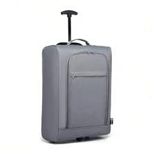 Bagaglio a mano piccolo, bagaglio leggero, valigia trolley morbida con due ruote, valigia da cabina per uomo e donna, adatta per viaggi di lavoro e vacanze - Grigio - Visualizzare 8