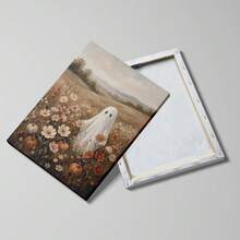 1件裝 可選有框/無框 可愛幽靈野花南瓜秋季風景畫布海報 溫馨萬聖節鄉村風壁飾 鄉村農舍鄉村風秋季裝飾 復古繪畫 適用於宿舍、客廳、臥室、現代家居裝飾 - A - 查看 3