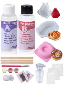 Taba Kit 100ml DIY 手作套組，含 3 個矽膠模具，適合 DIY 手工藝與珠寶製作，初學者理想選擇，教室獎勵、派對禮物 - set - 查看 2