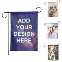 Upload Custom Image Text Personalized Print Custom Garden Flags Customized New Flags Personalized Diy For House Lawn Garden Wall Indoor Outdoor Camping Picnic Birthday Housewarming Daily Seasonal Decorative Present - Multicolor - View 4