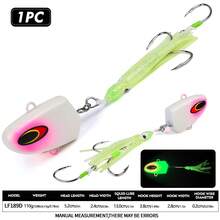 PRO BEROS PROBEROS 1PC Slow-Retrieve Trolling Lure For Boat Fishing (40g-300g), Bionic Squid Tentacle Saltwater Fishing Lure, Deep-Sea Trolling Lure With Triple Hooks - COLOR D - View 18