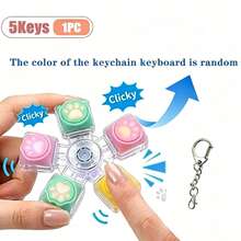 Cat Paw Stress Relief 3/5/6 Key Keyboard Keycap Gift, Adult Anti-Stress Finger Keyboard Game Keychain, Pressure Release - Multicolor - View 10