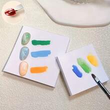 50/100pcs/Set Disposable Waterproof Nail Art Palette, With Thick Double-Sided Adhesive, 50 Sheets Per Book, For Painting, Mixing, Waterproof Color Mixing Paper Nail Tools, Also Suitable For DIY Resin Crafts And Watercolor Painting Material Selection.Markers, Art Supplies, Nail Supplies, Nail Tech Supply, - View 6