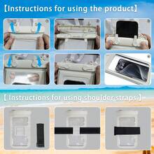 ONETIAOLONG Clear Waterproof Cell Phone Dry Bag With Detachable Neck Strap & Removable Armband, Double Sealed Touch Friendly Waterproof Pouch, Water & Dust Resistant Phone Case For Pool Surfing Kayaking Travel, Compatible With Smartphones Within 8.5 Inches - White - View 7