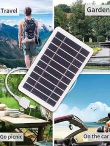2/1pc Outdoor Travel Mini Solar Panel Charger 2W 5V USB Output, Lightweight Portable Solar Power Charging Panel For Camping Hiking Picnic RV Small Devices - Solar Whiteboard - View 9
