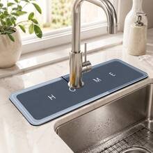 1pc Anti-Slip Diatomaceous Earth Faucet Drain Mat, Quick-Dry Absorbent Sink Splash Guard, Rubber Base, Suitable For Kitchen/Bathroom Faucets - Multicolor - View 3