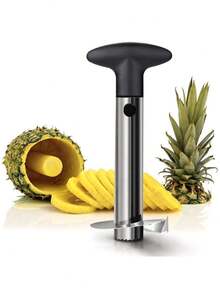 1pc Stainless Steel Pineapple Corer, Plastic Fruit Knife, Spiral Multi-Function Peeler - Multicolor - View 9