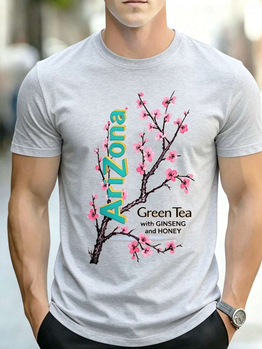 Men'S Tee Featuring Arizona Green Tea Design - 2026 Everyday Apparel BK5M - Light Grey - View 1