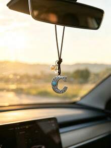1 pieza Adorno colgante para el interior del coche con letra de corona de aleación de diamante, decoración para el espejo retrovisor del coche, colgante decorativo para el interior del coche - Unitalla - Ver 40