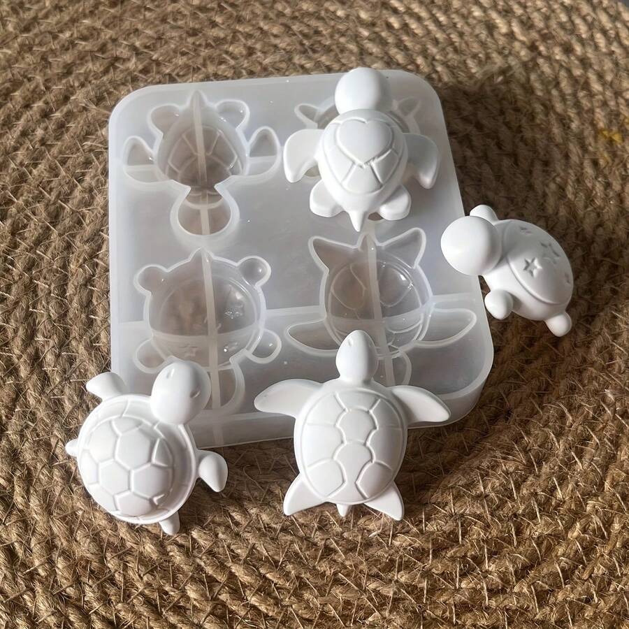 4格DIY水晶樹脂海龜系列矽膠模具,海龜鑰匙圈背包吊飾珠寶飾品模具 - 4腔烏龜 - 查看 1