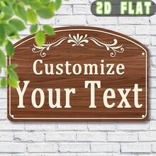 2D Flat - Customizable 1 Personalized Text Metal Sign, Create Your Own Metal Sign With House Number - 28.98 Cm X 18.82 Cm, Perfect For Various Color Decorations, Suitable For Yard, Porch, Garden, Patio - Multicolor - View 12