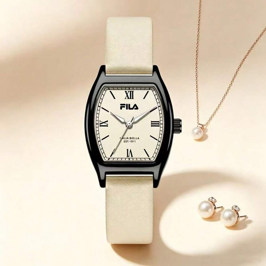 FILA FL6780 Cream Solid Color Watch Minimal Waterproof Silicone Quartz Wristwatch For Girls Daily Wear - one-size - View 1