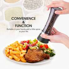 1PC Tall Pepper Grinder Or Pepper Mill, Manual Salt Grinder Refillable With Adjustable Coarseness, Black Pepper Grinder Made Of Stainless Steel, Himalayan Salt And Sea Salt Grinder - 黑色 - 查看 10