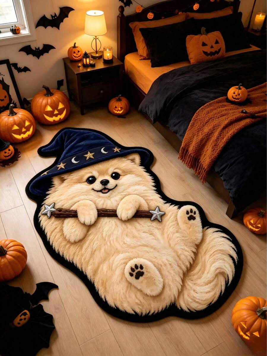 1pc Yellow Dog Area Rug, Living Room Carpet, Carpet, Living Room Area Rug, Small Area Rug, Mat, Home Decor, Large Living Room Carpet, Round Carpet, Living Room Home Decor, Room Decor, Washable Carpet, Graduation Gift - Yellow Dog - View 1