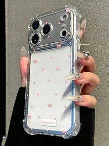 極簡粉色波點蝴蝶結交叉設計防震手機殼，夏季日常必備，適用於 Apple 17/17 Pro/17 Pro Max/16/16 Pro/16 Plus/16 Pro Max/15/15 Pro/15 Plus/14/14 Pro/14 Pro Max/13/13 Pro/13 Pro Max/12/12 Pro/12 Pro Max/11/XR/7/8Plus，開學禮物、生日禮物 - 粉色 - 查看 2