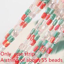 1 String Of Approx. 55pcs 4*7mm Grid Rectangular Colored Glass Beads DIY Jewelry Accessories Holiday Gift Shoes Clothing Accessories Phone Keychain Car Pendant Making Material - 4*7mm Long Grid - View 17