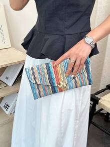 Dedoo 2026 Latest Fashion Colorful Plaid Handbag - Blue - View 7