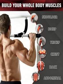 Upgraded Professional Pull-Up Bar, No Drilling Required, An Upper Body Training Equipment Suitable For Home Gyms, Ideal For Strength Training Exercises Including Pull-Ups, Push-Ups And Sit-Ups. - Random Color - View 3