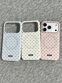 Fashion Color Block Polka Dot Pattern Small Fresh Magnetic Phone Case Compatible With IPhone 18 Pro Max 18 Pro 17 Pro Max 17 Pro 16 Pro Max 15 Pro Max 14 Pro Max 15 Plus 17 Air 13 12 Pro Max 11 Shockproof Wireless Charge Soft Protective Back Cover - Blue - View 3