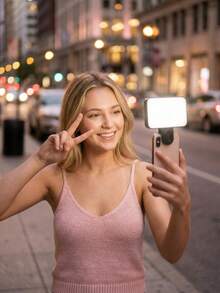 1pc LED Selfie Fill Light, 3 Lighting Modes, Portable Mini Clip-On Fill Light, Suitable For Makeup, Live Streaming, Zoom Meetings, Rechargeable, Compatible With Phone, Camera, Home Decor, Room Decor, Halloween Decor, 250mAh - Fill Light - View 11