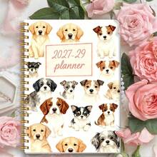 DANPERJI 1PC A5 2027-2029 Three-Year Plan Schedule, Watercolor Dog Collection, 2027-2029 Schedule Book, Long-Term Planning (36 Months), Library Study, Time Management, Project Management, Practical Gifts, Planning Enthusiast, Lifestyle Blogger - 1pc - View 5