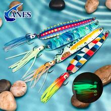 ANFS 1件金屬釣魚誘餌,附三叉鉤金屬匙形誘餌,適用於鱸魚、碧古魚、鱒魚,淡水與海水通用 - 彩色 - 查看 5