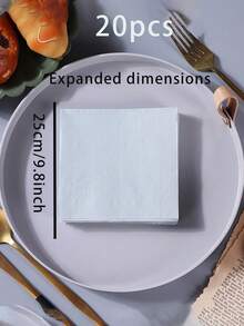 20pcs Disposable Paper Napkins Are The Perfect Choice For Western-Style Party-Printed Tableware. Their Simple Lace Patterns Suit Birthdays, And Other Occasions. Ideal For Indoor And Outdoor Dining, Festive Home Tableware, - A - View 13
