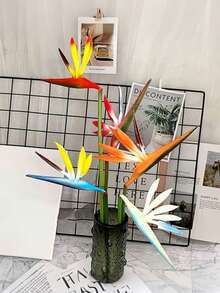 3pcs Artificial Paradise Bird, Artificial Flowers, Suitable For Home Decor, Garden Decor, Office Decor, Balcony Decor, Wedding Decor, Party Decor, Outdoor Decor, DIY Crafts, Desktop Decor, Spring Decor - Multicolor - View 6