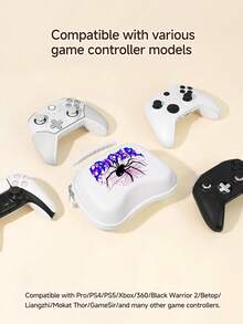Cyberpunk Colorful Design Spider Web Pattern Game Controller Storage Bag, Suitable Compatible With PS5 Game Controller/Game Console Controller Storage Bag, Comes With 2 Game Controller Joystick Caps, Dust-Proof And Scratch-Resistant, Protects Your Beloved Console, Best Gift For Switch Game Players - View 4