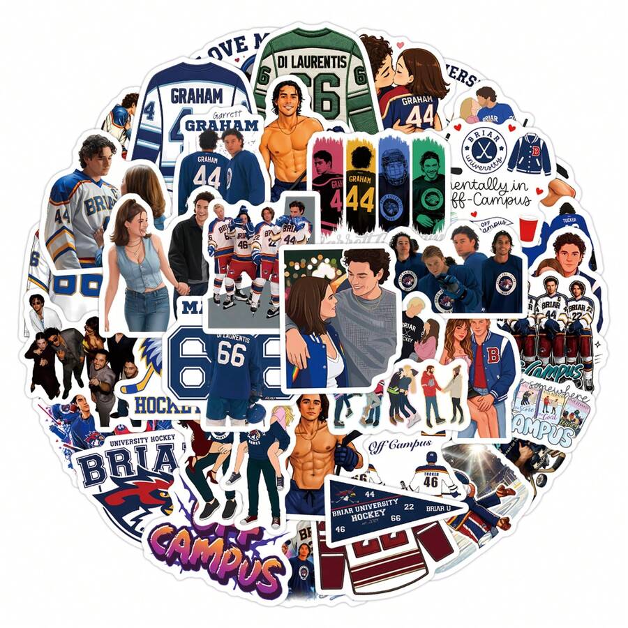 61PCS Off Campus Stickers, Decoration, Diaries, Retro Room Decorations, Refrigerators, Wardrobes, Bookshelves, Power Banks, Walls, Doors And Windows, Water Bottles, Notebooks And Other Everyday Items
