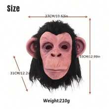 Rubber Black Fur Monkey Face Latex Ape Gorilla Mask Funny Animal Full Face Head Cover Halloween Cosplay Prop, Christmas - View 8