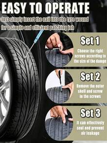 41Pcs 2 Sizes Spiral Tire Repair Rubber Nails Kit, Tubeless Vacuum Tire Screw Plugs With Screwdriver, Emergency Self-Service Puncture Fix For Car Motorcycle E-Bike Automotive Tool - Multicolor - View 4
