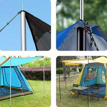 2pcs/Set 2m Telescopic Awning Poles, Adjustable Portable Tent Replacement Support Poles, Suitable For Outdoor Camping And Hiking - Black - View 7
