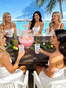 1pc Customized Personalized Party Cold Drink Cup, Wedding Party Cold Drink Cup, Summer Party Bulk Cold Drink Cup, Reusable, Suitable For Wedding, Bachelorette Party, Birthday Party, Outdoor Sports Beach Water Cup And Graduation Cup, Bridesmaid Gift - Multicolor - View 9