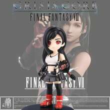 VII (FF/7) Tifa Lockhart Q版卡通公仔，原版遊戲服裝，PVC材質收藏娃娃，附圓形黑色底座，適合汽車儀表板裝飾、展示收藏及粉絲生日禮物 - 彩色 - 查看 1