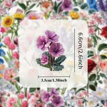 40pcs/Pack Vintage Floral Plant Notebook Decorative Stickers PET Material Decorative Stickers Suitable For Scrapbook Labels, Diary, Stationery, Photo Album, Phone Book, Notebook, Planner, Back To School School Supplies - Multicolor - View 3