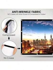 Projector Screen, Available In 60, 72, 84, 100, 120, 150 Inches, Easy To Install, Washable, Ironable, Reusable, Foldable, Suitable For Outdoor And Household Use - View 6
