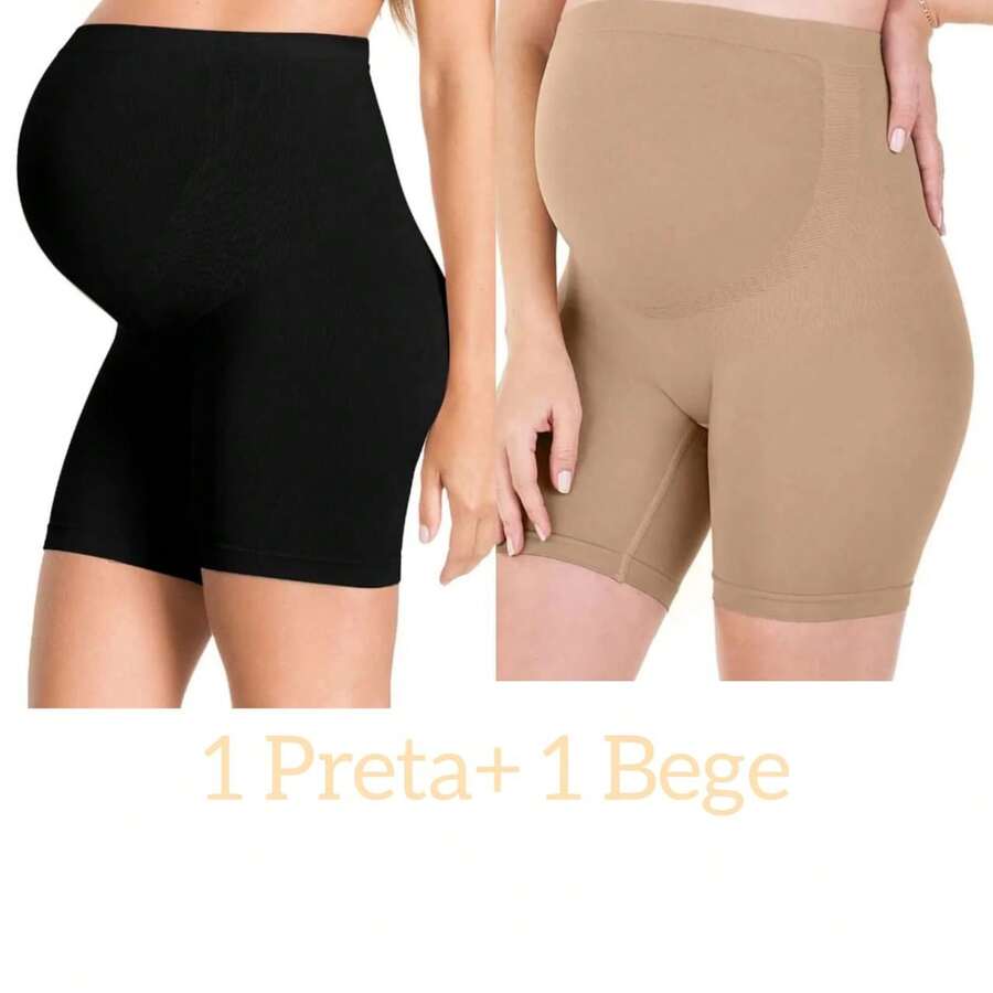 KIT 2 Bermudas Gestante Maternidade Sem Costura Zee Rucci Lingerie Gravida