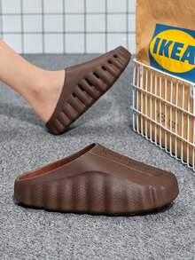Outdoor Breathable High-Quality Women's Clogs, Outdoor Non-Slip Women's Sandals, Lightweight Breathable Women's Beach Shoes, Soft Comfortable Garden Shoes, Thick Sole Wear-Resistant Women's Casual Shoes, Plus Size 36-47 Women's Shoes (Hand-Painted Sole, Asymmetrical Pattern) - Brown - View 5